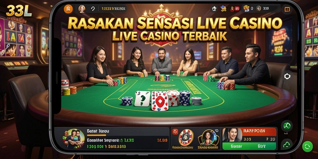 Tampilan gameplay Live Casino yang mendebarkan dan interaktif.