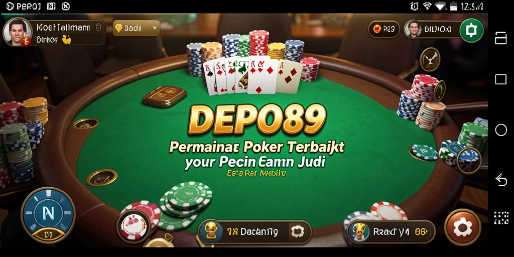 Screenshot DEPO89 menunjukkan pemain asyik bermain Poker dengan antarmuka menarik.