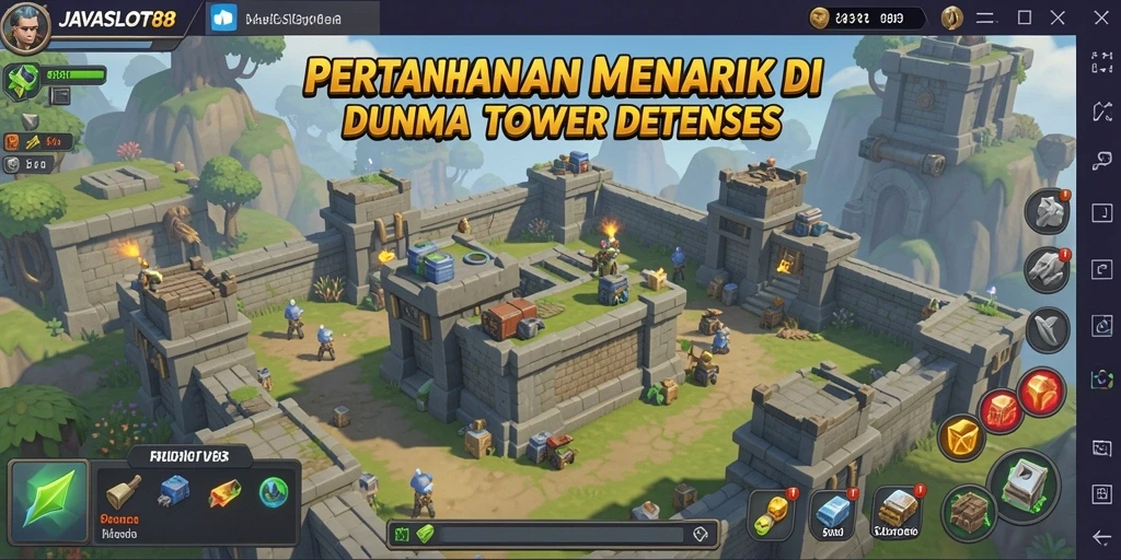 Tampilan gameplay seru JAVASLOT88 dalam kategori Tower Defense.