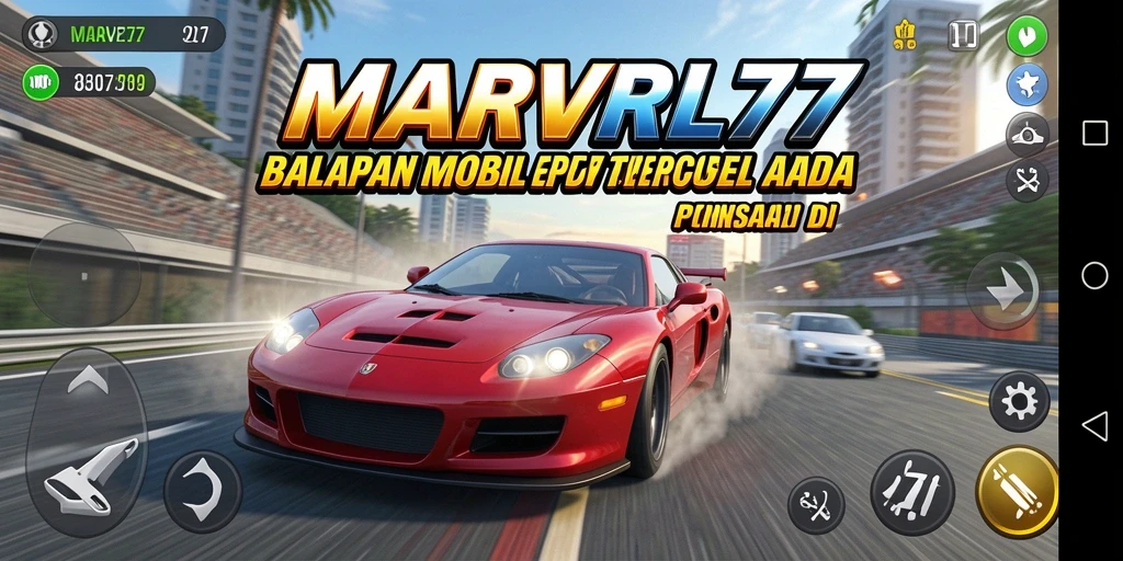 Tampilan gameplay balap yang mendebarkan dari MARVRL77.