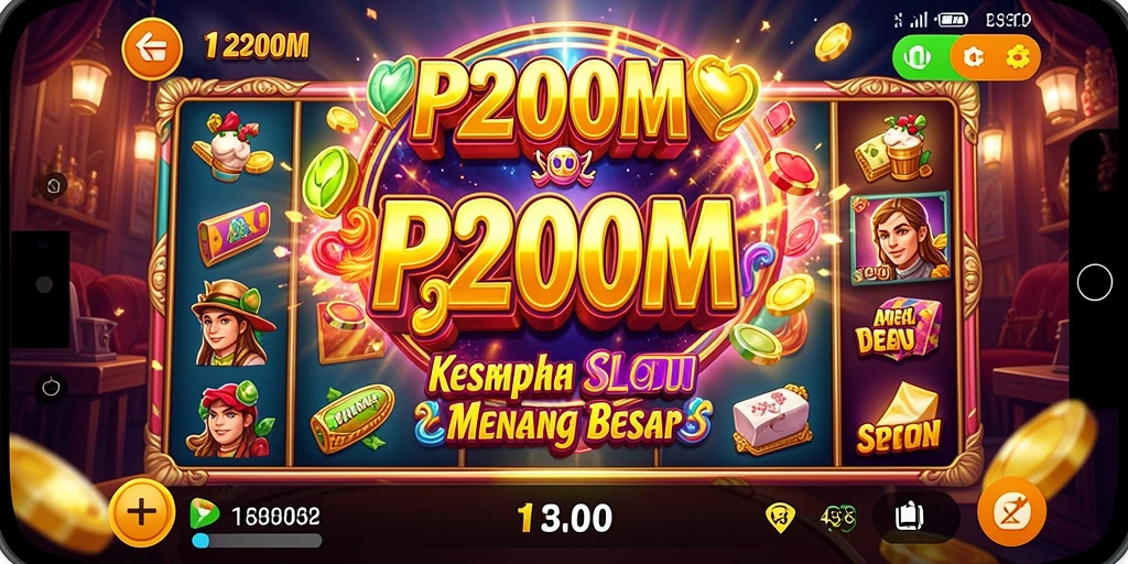 Screenshot gameplay P200M dengan tampilan Slot yang mengesankan.