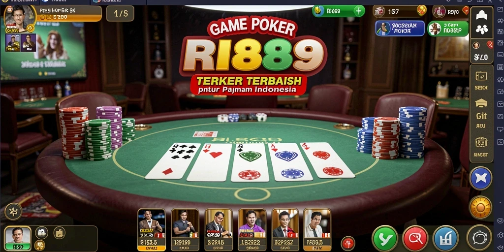 Tampilan gameplay Poker yang mendebarkan di RI889.