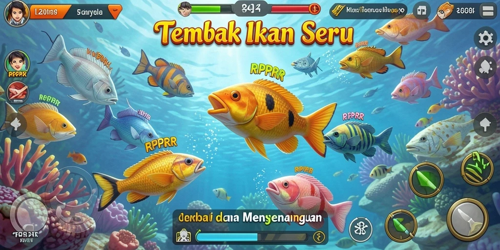 Tampilan gameplay RPRR dengan aksi menangkap ikan.