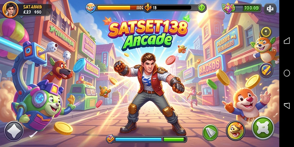 Screenshot utama SATSET138 menunjukkan aksi seru gameplay Arcade.