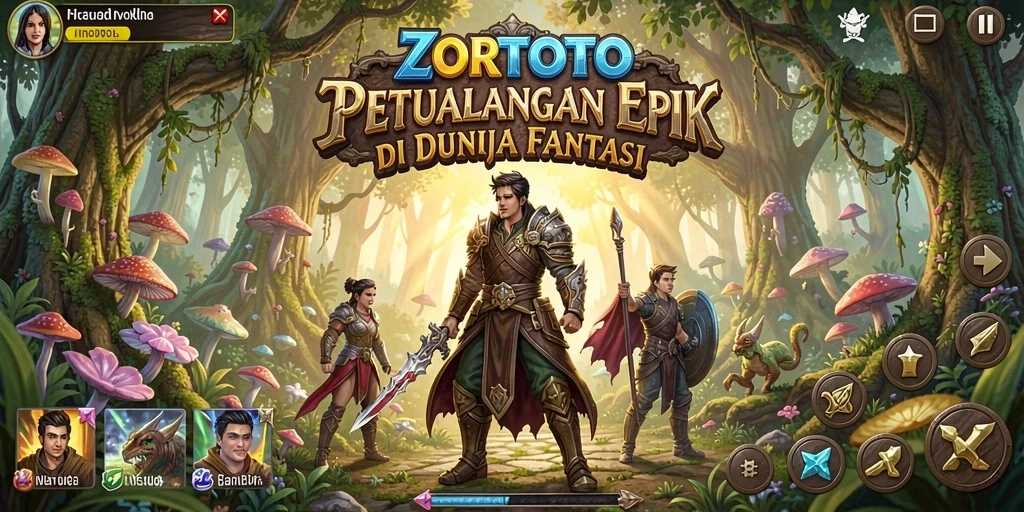 Screenshot gameplay ZORTOTO menampilkan pertarungan seru di dunia fantastis.